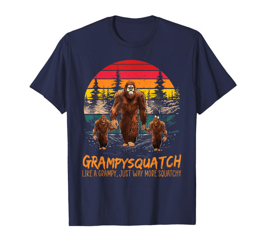 Grampy Squatch Like A Grandpa Just Way More Squatchy Retro T-Shirt
