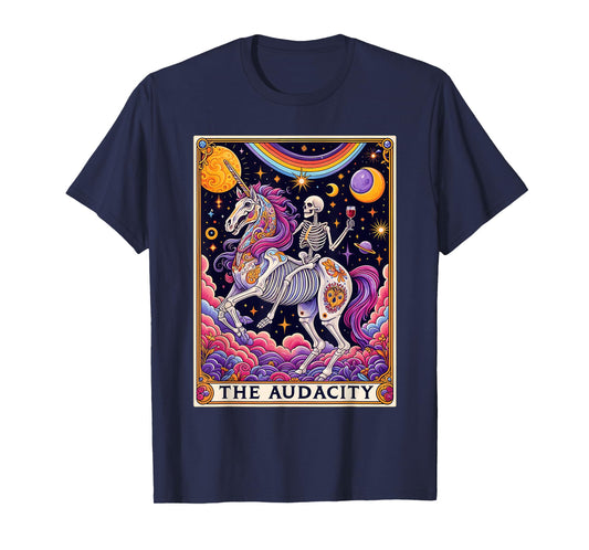The Audacity Tarot Card Shirt Rainbow Skeleton Unicorn Lover T-Shirt
