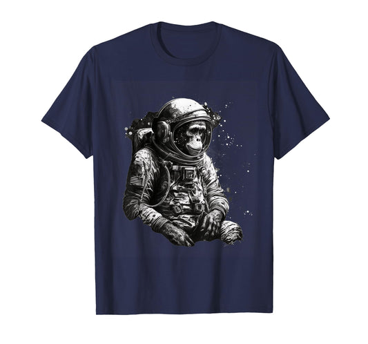 Chimpanzee Space Astronaut Travel Monkey Vintage Design T-Shirt
