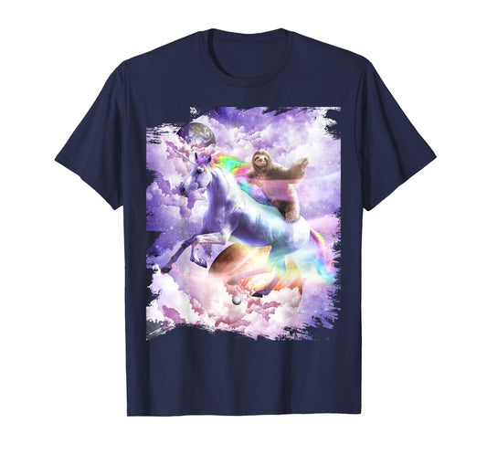 Space Sloth Riding On Unicorn T-Shirt