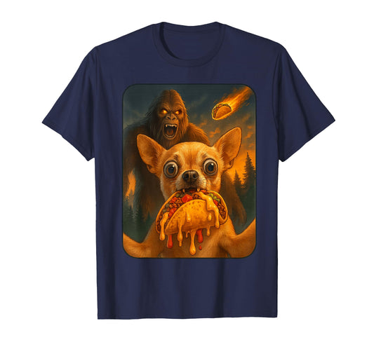 Chihuahua Shirt for Men Funny Bigfoot Taco Tuesday T-Shirt