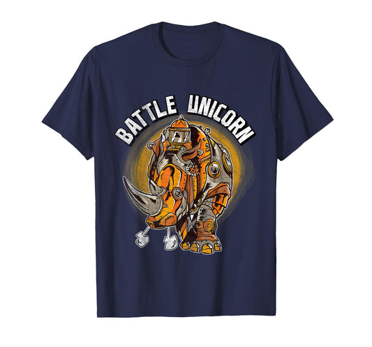 Battle Unicorn Shirt Funny Rhino Lover Steampunk Rhinoceros T-Shirt