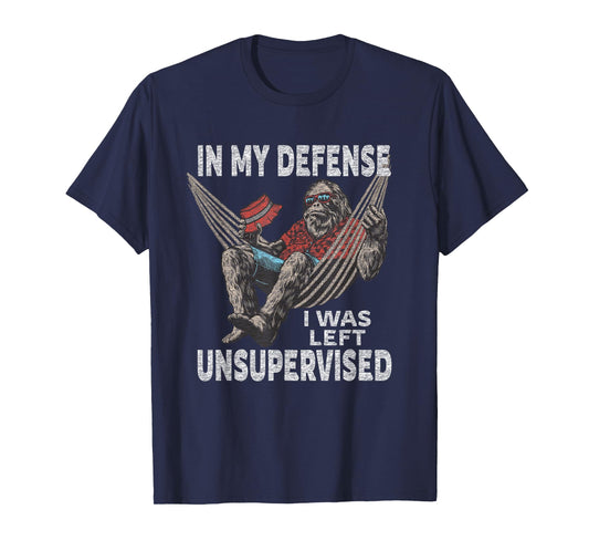 In My Defense I Was Left Unsupervised Graphic Funny Saying T-Shirt
