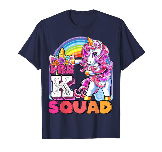 Pre-K Squad Flossing Unicorn Back to School Girls Gift T-Shirt