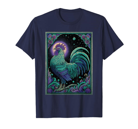 Galactic Rooster Psychedelic Chicken Space T-Shirt