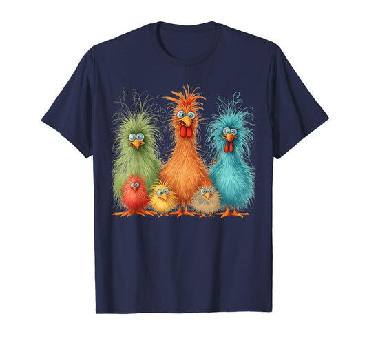Retro Eagerlys Colorful Funny Chicken Art, for Men Women Kid T-Shirt