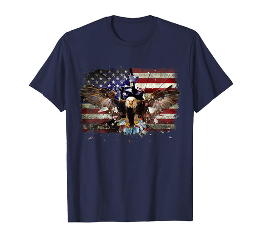 American Bald Eagle USA Flag Patriotic Eagle 4th of July T-Shirt