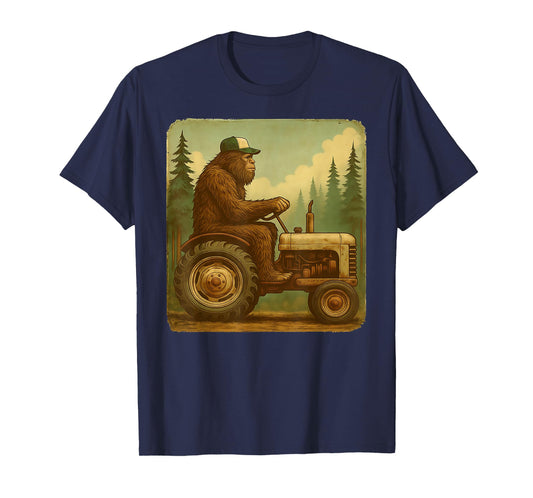 Bigfoot Tractor Farmer Design for Men Farming Farm Dad T-Shirt