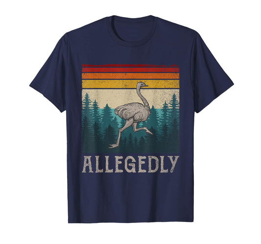 Vintage Retro Allegedly Ostrich Tee Funny Bird Lover T-Shirt