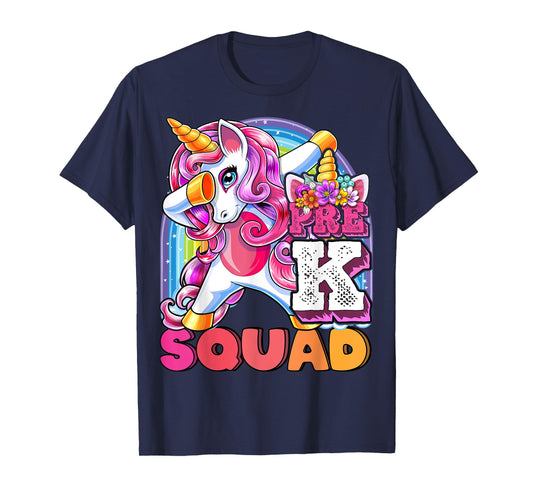 Pre-K Squad Dabbing Unicorn Back to School Girls Gift T-Shirt