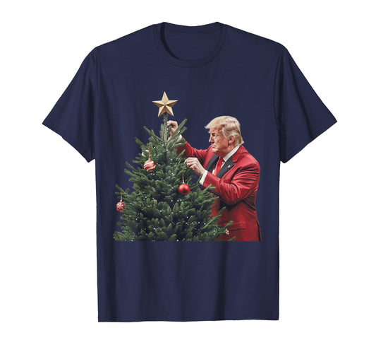 Donald Trump Traditional Christmas Tree Xmas USA President T-Shirt
