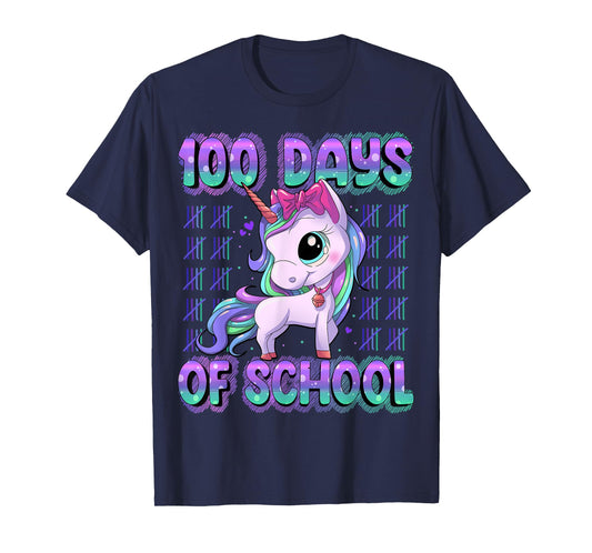 100 Magical Day of School Unicorn Shirts 100 Days Smarter Unisex Kids School Shirt Black Short Sleeve T-Shirt Small