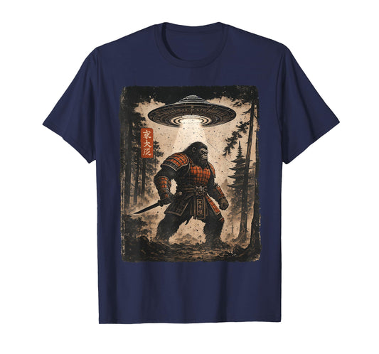 Samurai Bigfoot Japanese Vintage Graphic Ukiyo-e Art Funny T-Shirt
