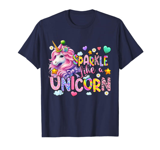 Womens Sparkle Like A Unicorn Cute T-Shirt