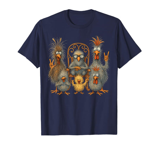 Funny Chicken Art Colorful Eagerlys Crazy Chicken Family T-Shirt