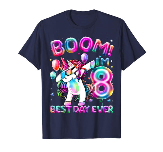 8 Years Old Dabbing Unicorn Gifts 8th Birthday Girl Party T-Shirt