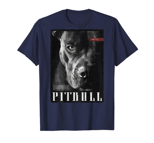 Wild Dog Pit Bull Terrier Portrait Bulldog backprint Pitbull T-Shirt