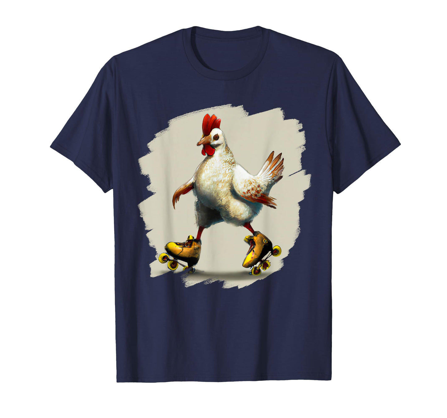 Funny Chicken Roller Skates Farm Animal Skating Roller Derby T-Shirt
