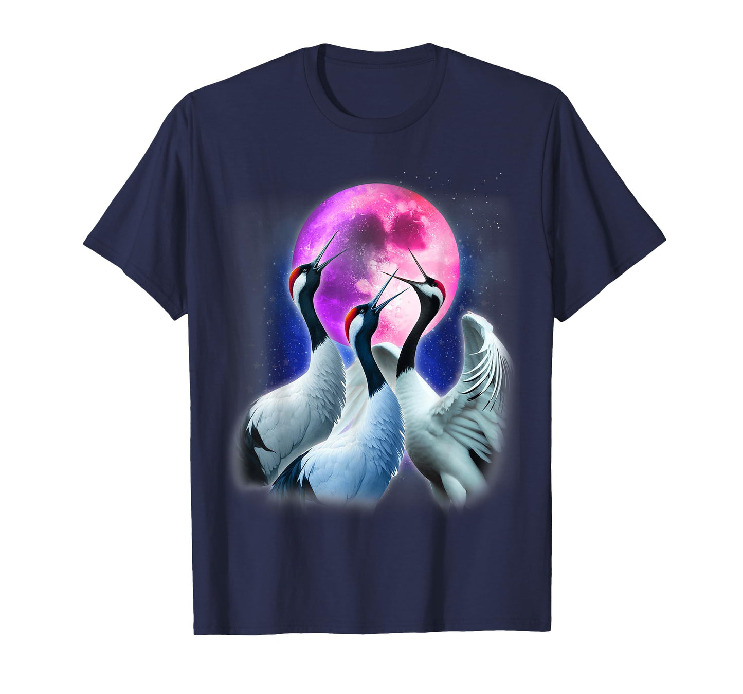 3 Whooping Crane Howling At The Moon Funny Crane Bird Lover T-Shirt
