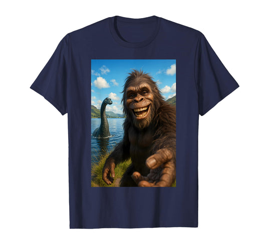 Funny Bigfoot Loch Ness Monster T-Shirt