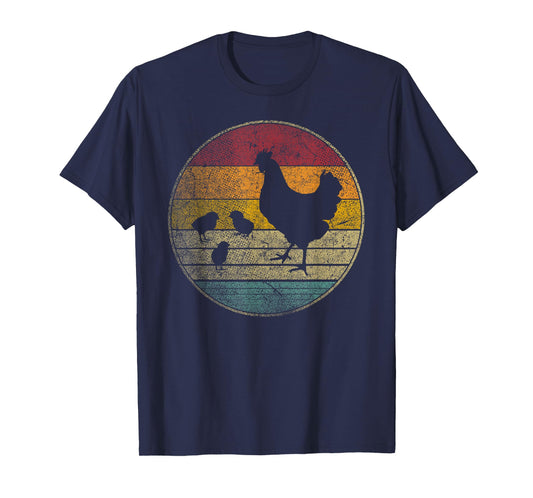 Chicken Shirt Sun Retro Hen Bird Chicks Farm Mom Mommy Gift T-Shirt