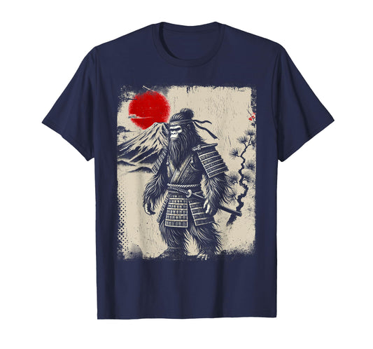 Bigfoot Ninja Art Vintage Japanese Samurai Ukiyo-e Bigfoot T-Shirt