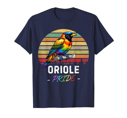 Oriole Bird Pride Day LGBTQ Gay Lesbian Vintage Retro Oriole T-Shirt