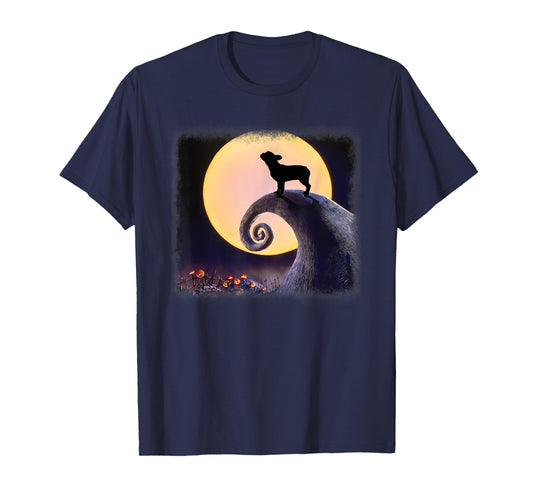 Funny French Bulldog and Moon Halloween Costume Men Women Kids T-Shirt