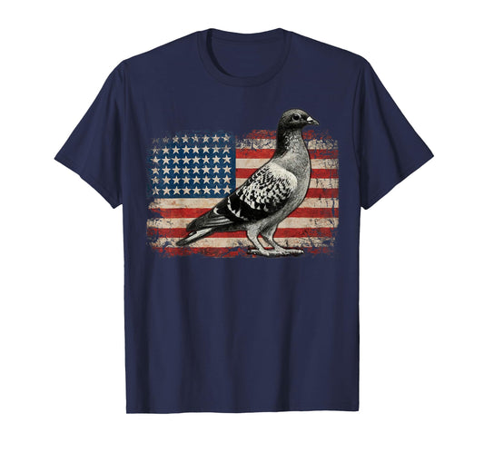 Pigeon American flag Bird 4th of July USA Patriotic USA flag Women Kids Men T-Shirt