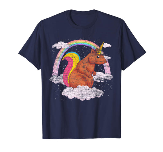 Fantasy Animal Rainbow Squirrelcorn Squirrel Unicorn T-Shirt