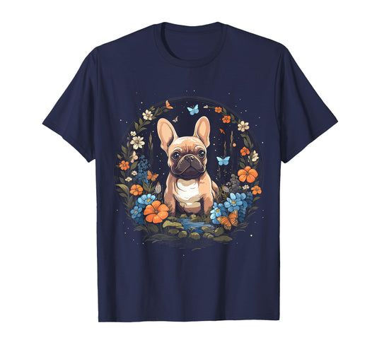 French Bulldog Mom Dog Lover Floral Dog Owner Women T-Shirt
