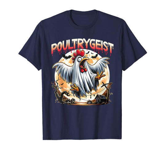 Funny Chicken Halloween Spooky Chicken Poultrygeist Parade T-Shirt