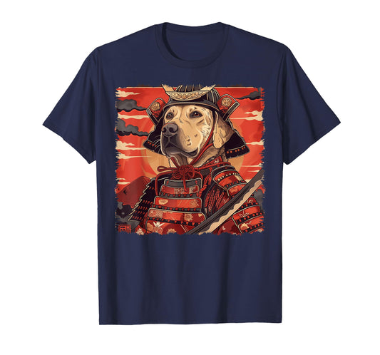 Labrador Retriever Dog Lab Japanese Samurai Ukiyo-e Vintage Men Women Kids T-Shirt