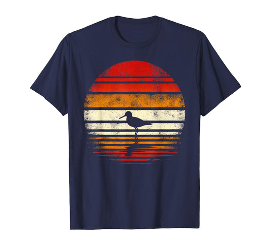 Sandpiper Bird Sunset Retro Style Safari Vintage 70s T-Shirt