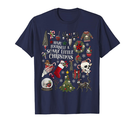 Have Yourself A Scary Little Christmas Skeleton Spooky Xmas T-Shirt