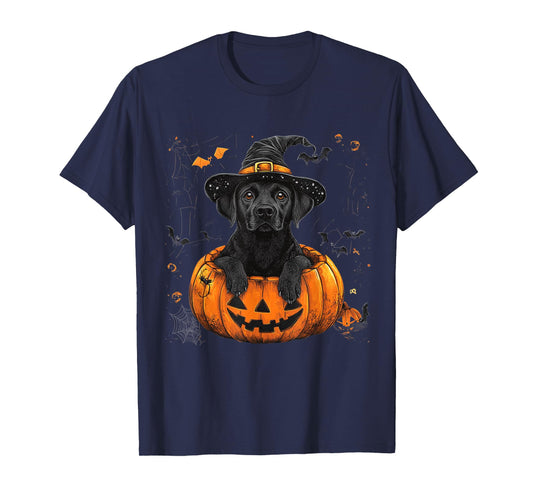 Black Lab Labrador Pumpkin Halloween Thanksgiving Men Women T-Shirt