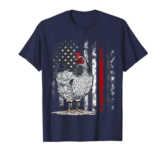 American Flag Chicken Vintage Farm Animal Farmer T-Shirt