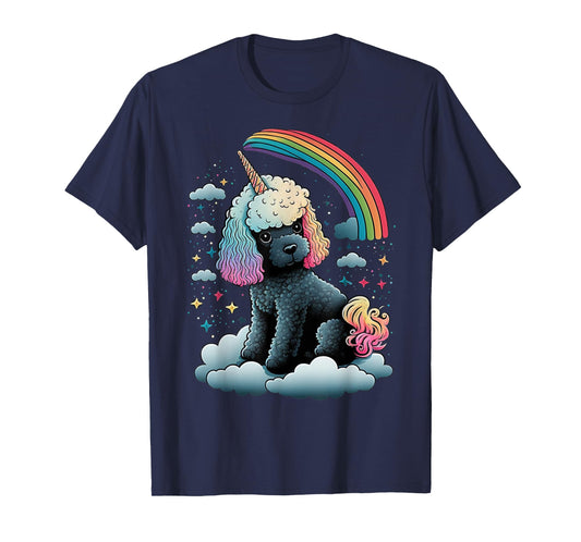 Toy Poodle Unicorn on Rainbow Unicorn Poodle T-Shirt