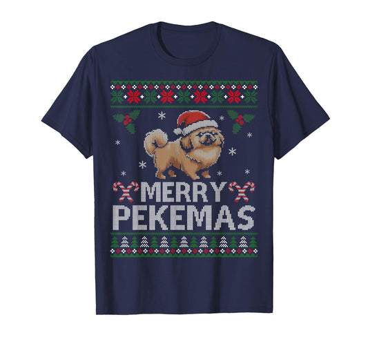 Pekingese Dog Lover Christmas Ugly Xmas Sweater Peke Gift T-Shirt for Men Women Kids
