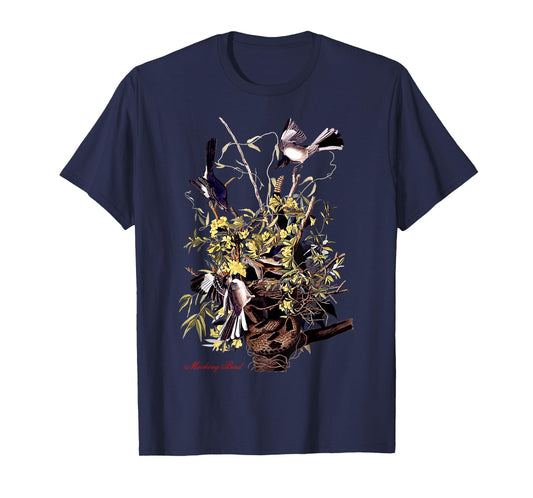 Audubon Mocking Bird North American Birds Education Nature T-Shirt