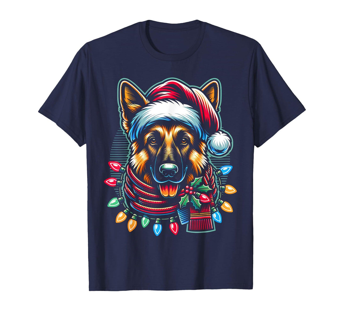 Christmas German Shepherd Xmas Shepherd Mom Dog Lover Womens T-Shirt
