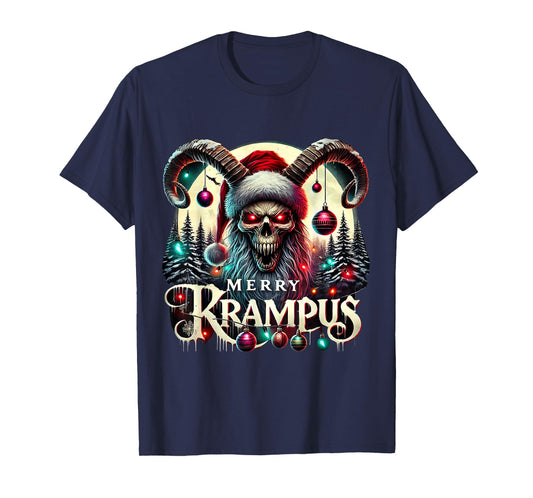 Merry Krampus Christmas Krampus Is Coming To Town Horror T-Shirt