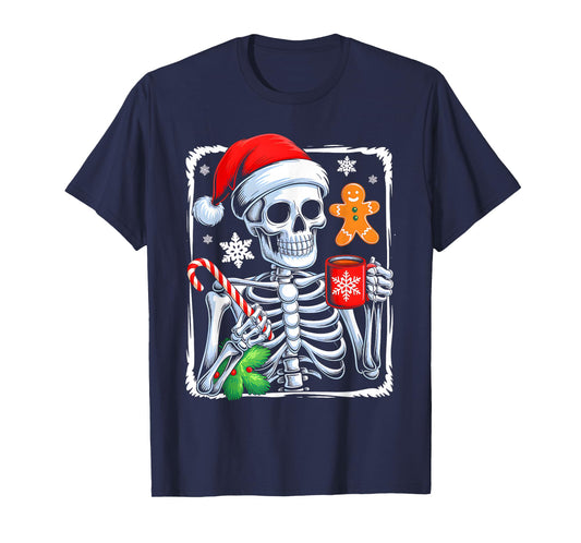 Christmas Skeleton Hot Chocolate Funny Xmas Men Women Kids T-Shirt