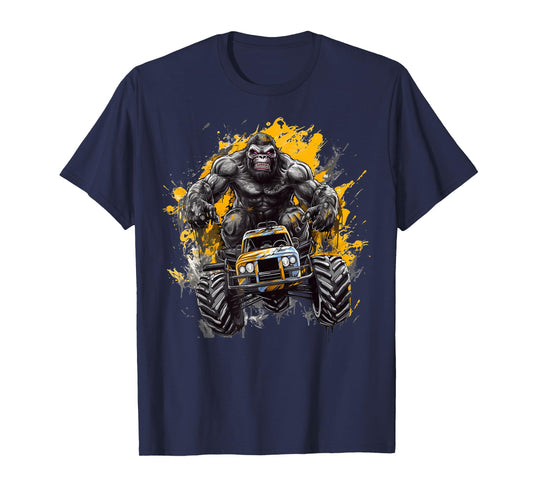Sasquatch Riding Monster Truck Bigfoot for Boys Toddlers T-Shirt