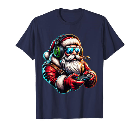 Christmas Gamer Boys Video Game Santa Xmas T-Shirt