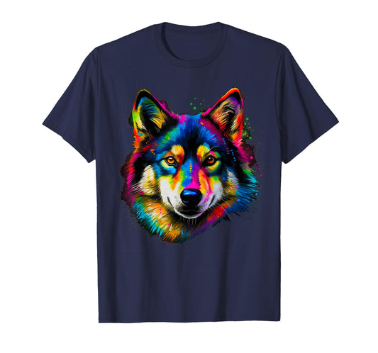 Rainbow Pop Art Alaskan Klee Kai T-Shirt