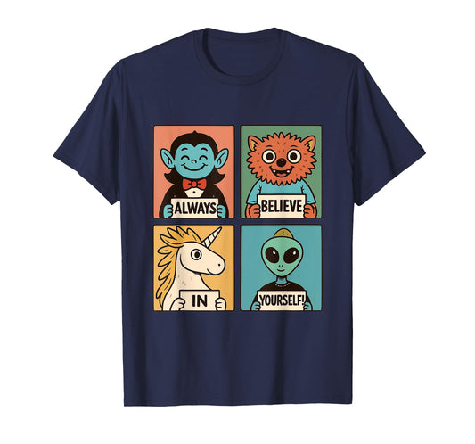 Believe in Yourself: Adorable Monster & Alien Crew T-Shirt