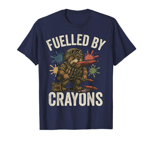 Crayon Eater Military Veteran Corps Bulldog Soldier Funny T-Shirt