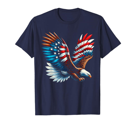 Bald Eagle & Patriotic American Flag 4th Of July T-Shirt