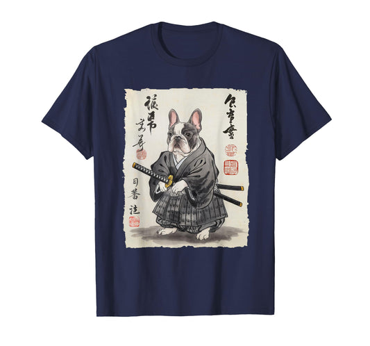 French Bulldog Samurai Japanese Ink Art for Men Women Kids T-Shirt